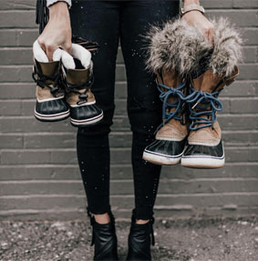 Destiney and her child's shoes